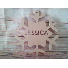 4mm MDF Snowflake Personalised 200mm